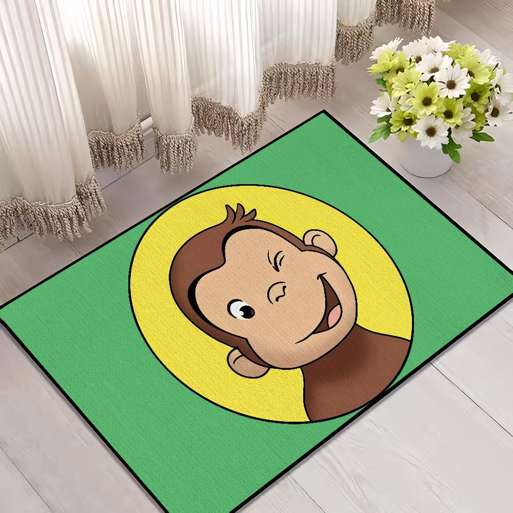 cartoon funny art monkey C-Curious G-George small carpet Rug Home Decor Bedroom Mat Hallway Balcony Entrance Doormat Decoration