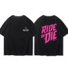 Ride Or Die Back Print Cotton T Shirt Fashion Brand Luxury Y2k Tops Men Women Summer Essentials 2024 New Vintage Cool Tees