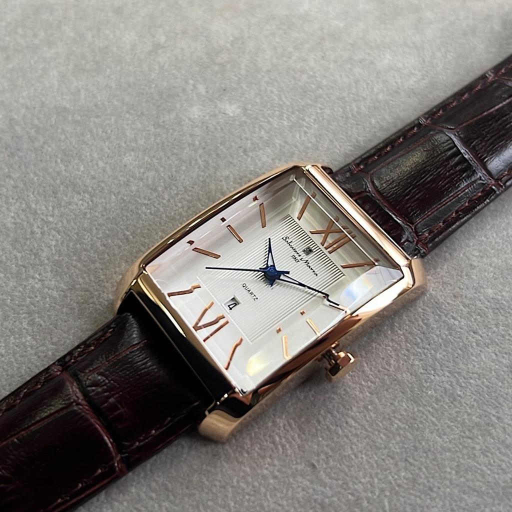 Часы Tokei Business Analog Quartz Leather Belt White PG [Salvatore Marra] Мужские Женские