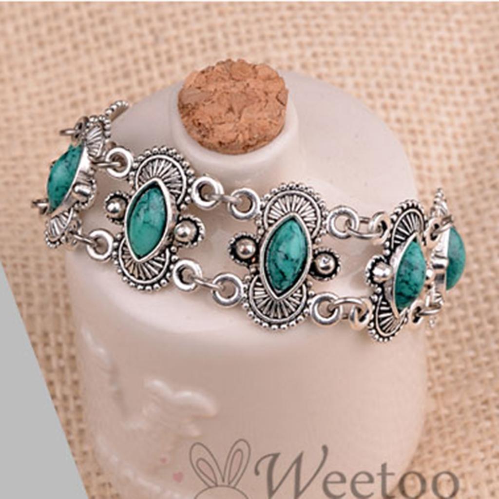 Эстетический браслет в стиле бохо бирюзового цвета в стиле ретро, бирюзовый браслет в стиле ретро с каплями воды.