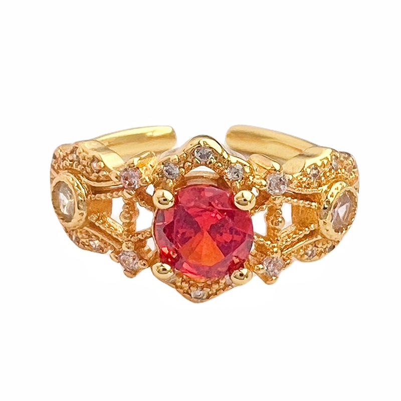 Средневековое кольцо Bratti Gold Неправильное полое открытое кольцо Высокий сенс Легкое роскошное кольцо Женское