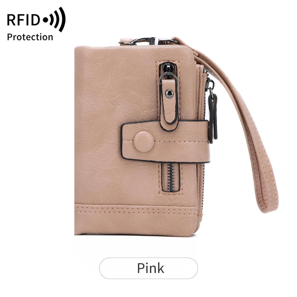 New Women's Wallet Fashion Zipper Buckle Clutch Multi-function Short Change Bag