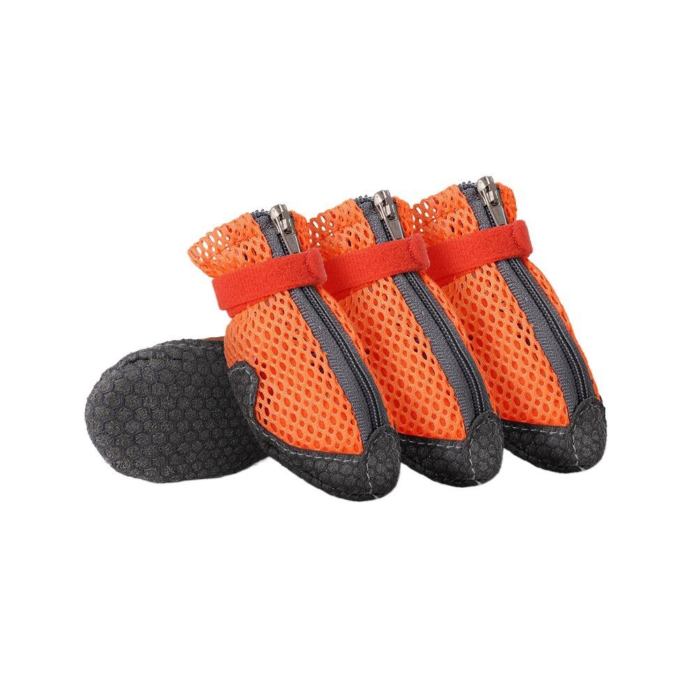 4 шт. Дышащие сетчатые ботинки для собак, Нескользящие ботинки для прогулок с собаками, Модная обувь для собак, Четыре сезона