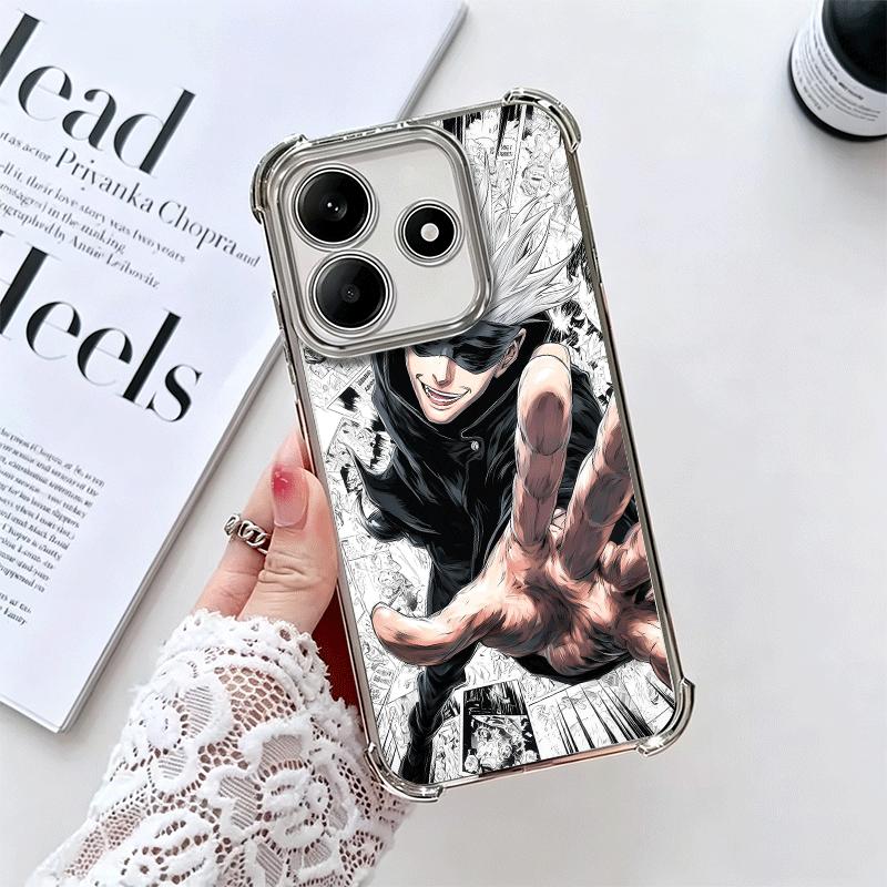 Аниме Годжо Сатору JUJUSU Покрытие Чехол для телефона Для Xiaomi Redmi Note 14 15 Pro Plus 13 12 11 11S 11T 10 9S 9 5G Противоударный Airbag C