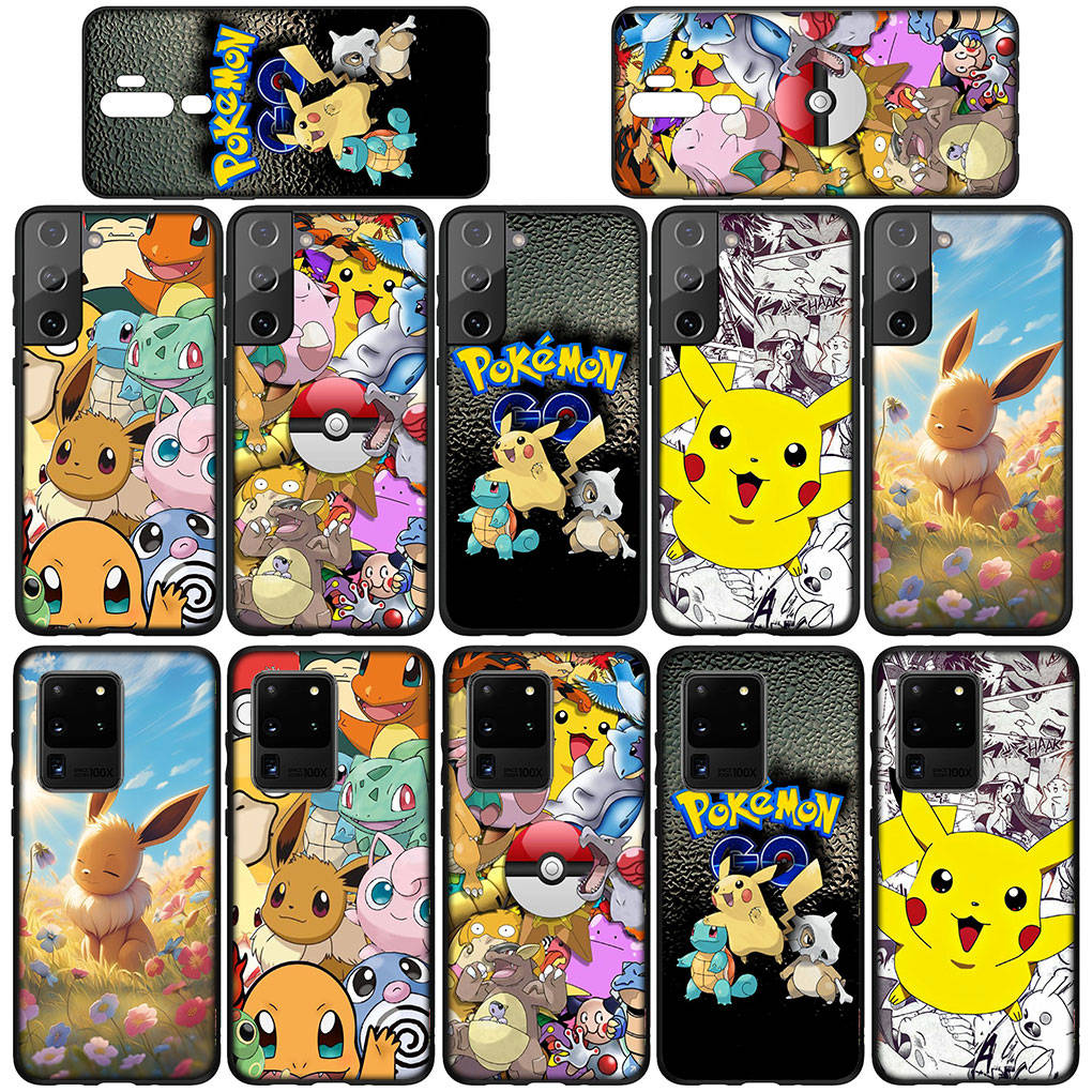 Чехол для iPhone 16 15 Xiaomi Redmi Note 14 13 12 11 Pro Max X 8 9 16e Samsung Galaxy S25 S24 S23 Moto OPPO Huawei Eevee Pokemon Pikachu Чехол для телефона