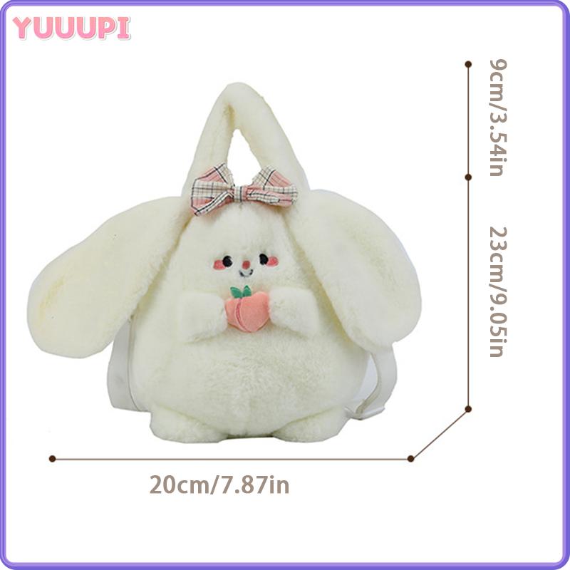 Новый плюшевый рюкзак в виде котенка-кролика, мягкая игрушка-кролик с персиком, кошка с авокадо, портативная наплечная сумка, подарки на день рождения для девочки