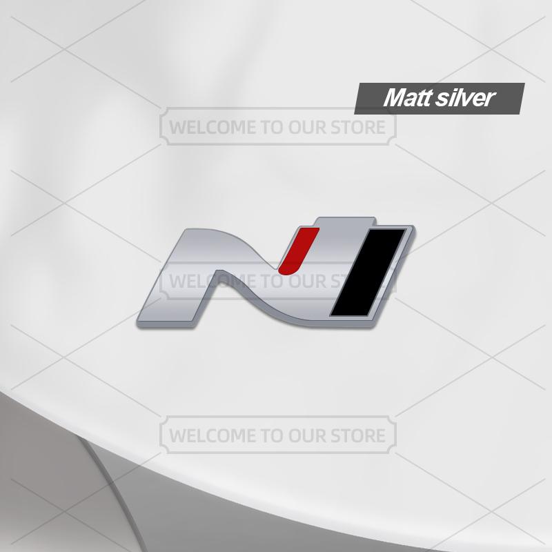 Car 3D Metal N Body Emblem Grille Badge Decals Auto Tail Sticker For Hyundai I30 I10 Tuscani Elantra Tucson Veloster I20 DD3