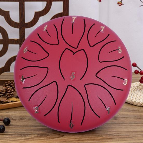 Стальной язычковый барабан 6 дюймов 11 тонов Эфирный дождевой барабанный инструмент для медитации йоги исцеления звуком хэндпан сталь с молоточками для начинающих перкуссионная рука