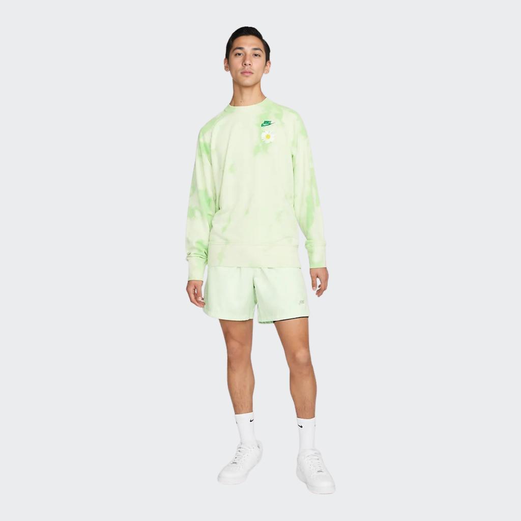 Nike Толстовка с круглым вырезом и вышивкой Tie-Dye Daisy, мужские топы, ярко-зеленый DM5011-332