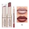 Lipstick Lip Line 2-в-1 Карандаш для губ с антипригарным покрытием Стойкая водостойкая матовая помада Набор помад 12 цветов