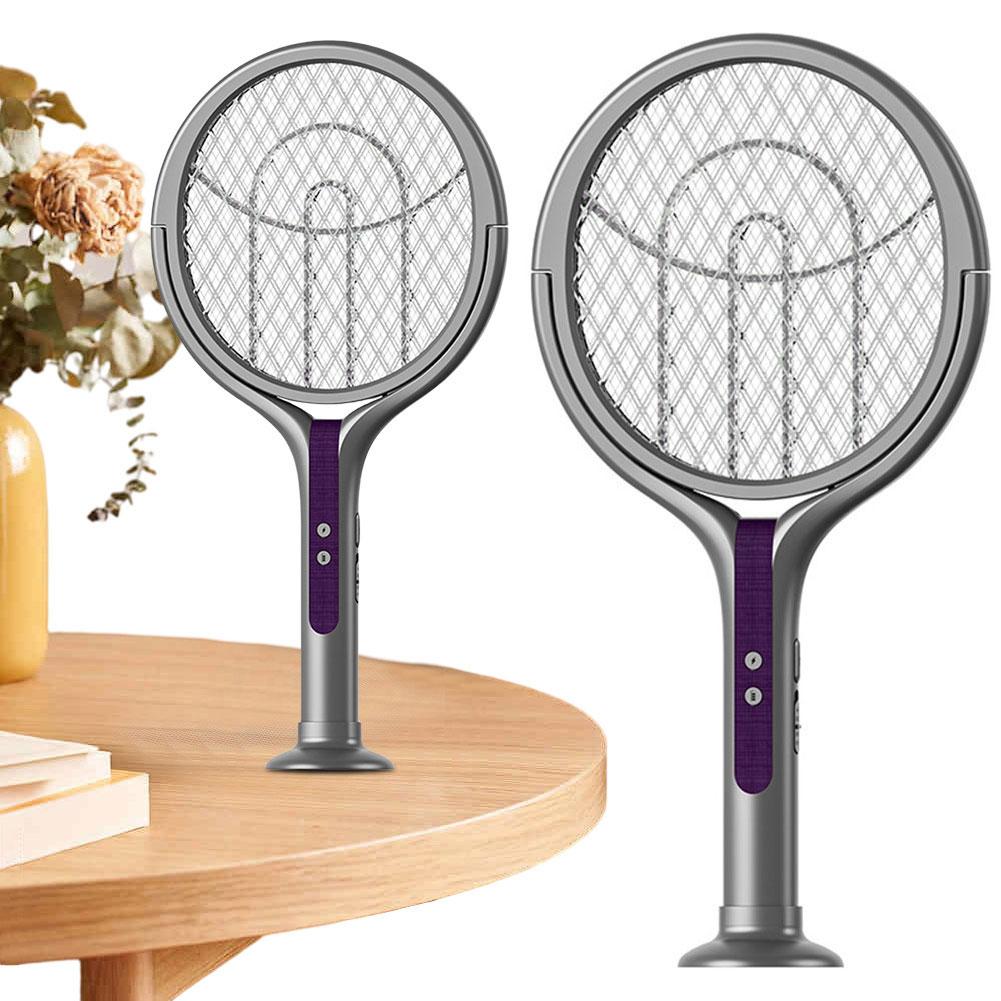 Rotating Head Bug Zapper Racket Rechargeable Electric Fly Swatter Fly Killer and Mosquito Trap Lamp for Home Indoor Outdoor