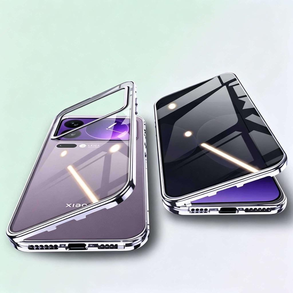 Антишпионский чехол для Xiaomi 17 Pro Max, Двустороннее закаленное стекло, Металлическая рамка с защитой объектива, Бамперы для телефона