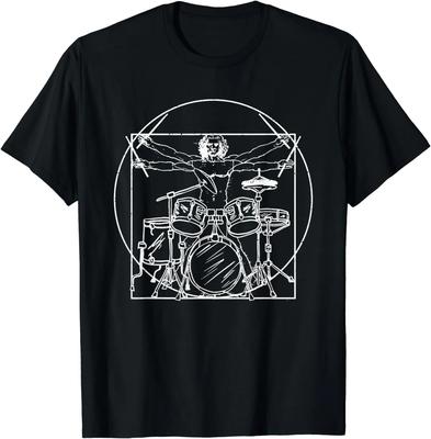 Подарок барабанщику: Da Vinci Drums Рисунок Подарок для Поклонников Музыки Футболка