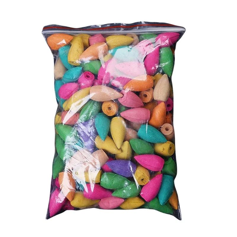 60 шт. конусов благовоний с обратным потоком для водопада, смешанные натуральные ароматы, держатель для курильницы с водопадом, подарок, идеально подходит для ароматерапии во время занятий йогой