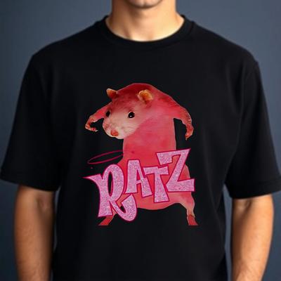 Ratz T-Shirt Funny Internet Meme Pink Mouse Graphic Tee Printed Unisex Gift Top