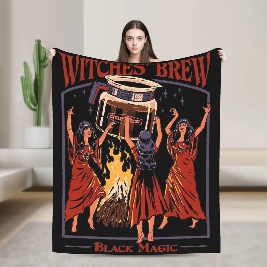 Trust in God Knitted Blanket Flannel Horror Halloween Cthulhu Lovecraft Occult Thin Throw Blanket for Home Couch Bedroom Quilt
