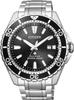 Citizen Promaster Marine 200m Silver Diver's Watch, Waterproof, Light-Powered Eco-Drive, Series, Diver, BN0190-82E, Men's,