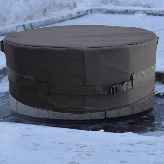 Водонепроницаемый круглый чехол для костра из ткани Оксфорд 600D, устойчивый к ультрафиолетовому излучению, защитный чехол для костра, устойчивый к погодным условиям, с пряжками, ручками для встроенного камня на открытом воздухе