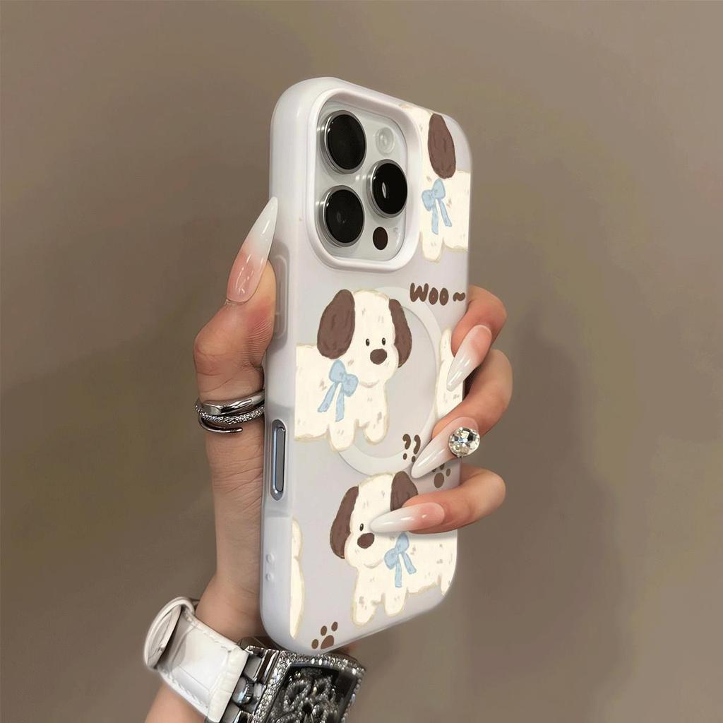 Cartoon Magnetic Jelly Two-in-One Phone Case Double-Layer Phone Case Silicone for IPhone16pro Protective Case