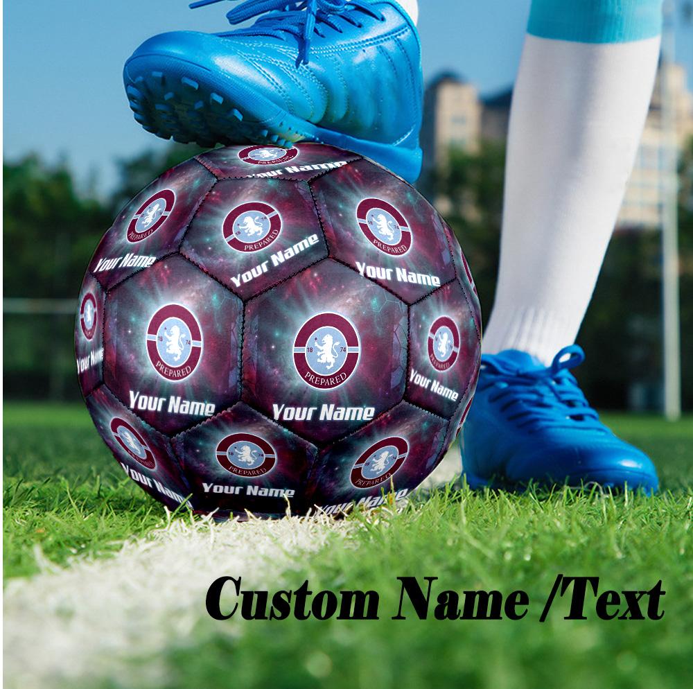 Size 5 Football Custom Name Text, Outdoor Training Soccer BallAston Villa