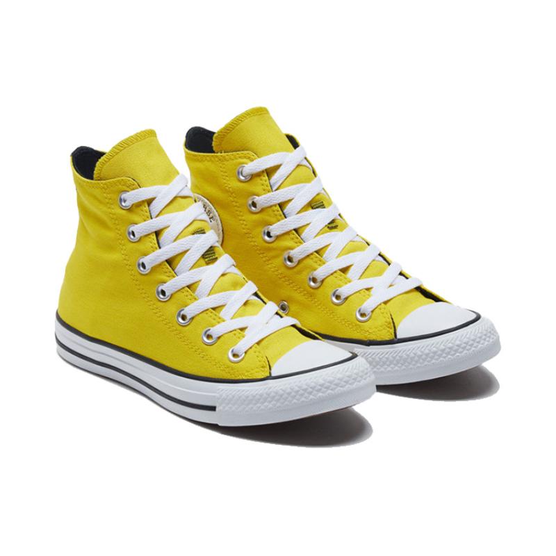Converse Chuck Taylor All Star Круглый носок Шнуровка Нескользящие Износостойкие Дышащие Высокие эспадрильи Женские Желтые
