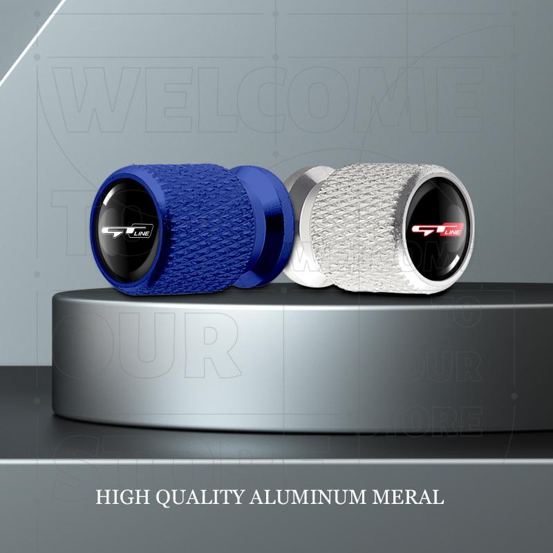 For Kia GT Line K5 K9 Stonic Sportage Stinger LOGO 4pcs Car Wheel Tire Valve Aluminum Caps Tyre Stem Covers Airdust Waterproof BV3