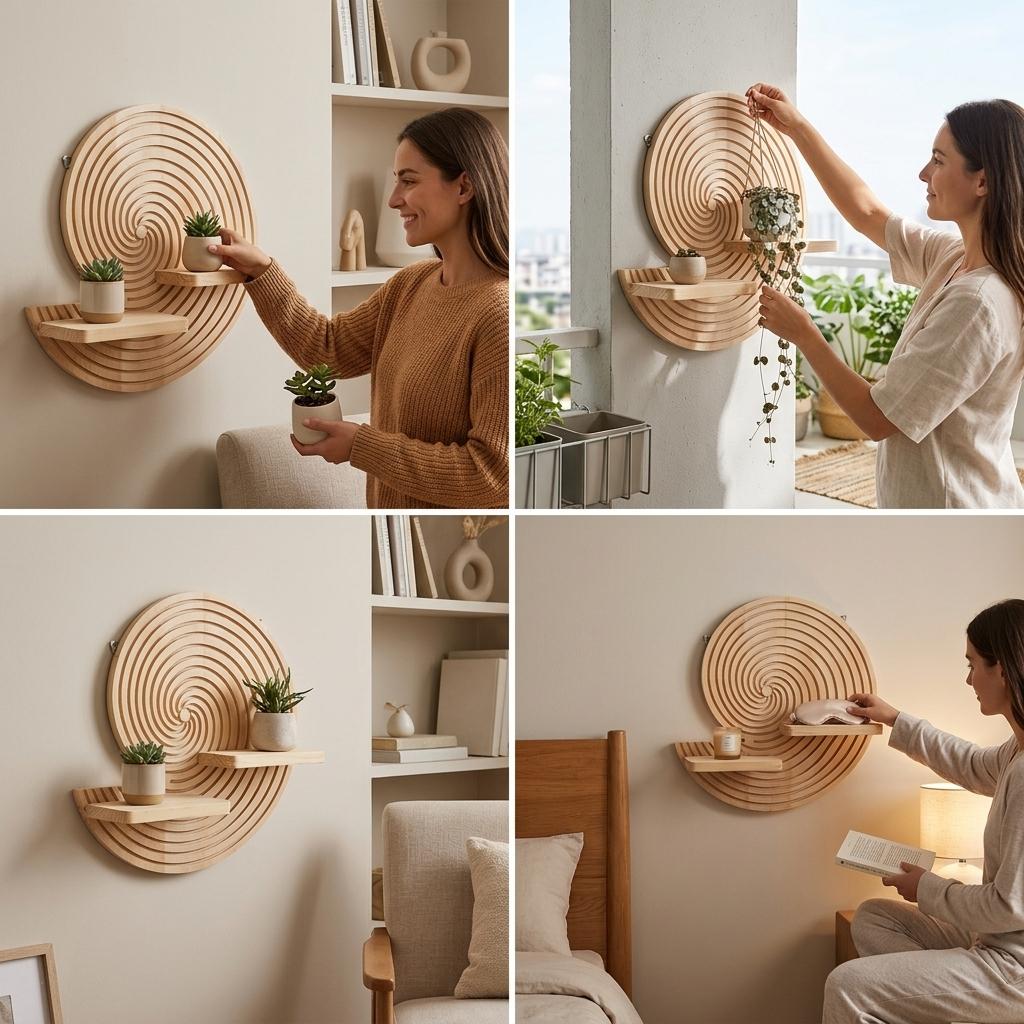Wall Hanging Flower Pot Rack Irregular Storage Shelf Home Decoration