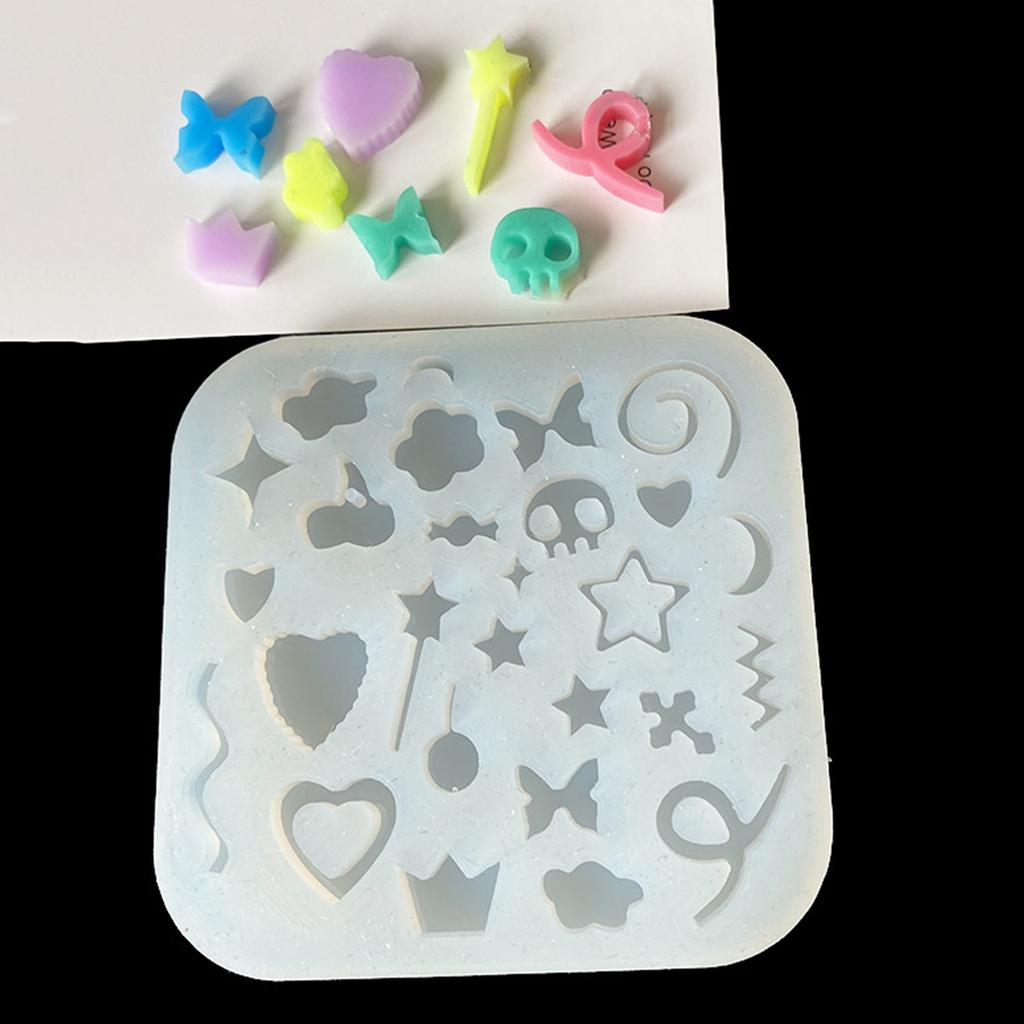Bowknot Shaped Silicone Mold for DIYs Crystal Resin Keychain Pendant Mold Love Heart Ornament Jewelry Epoxy Crafting