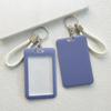 Ins Solid Color Card Holder with Long Lanyard for Student Car Card Meal Card Id Case School Card Protective Cover