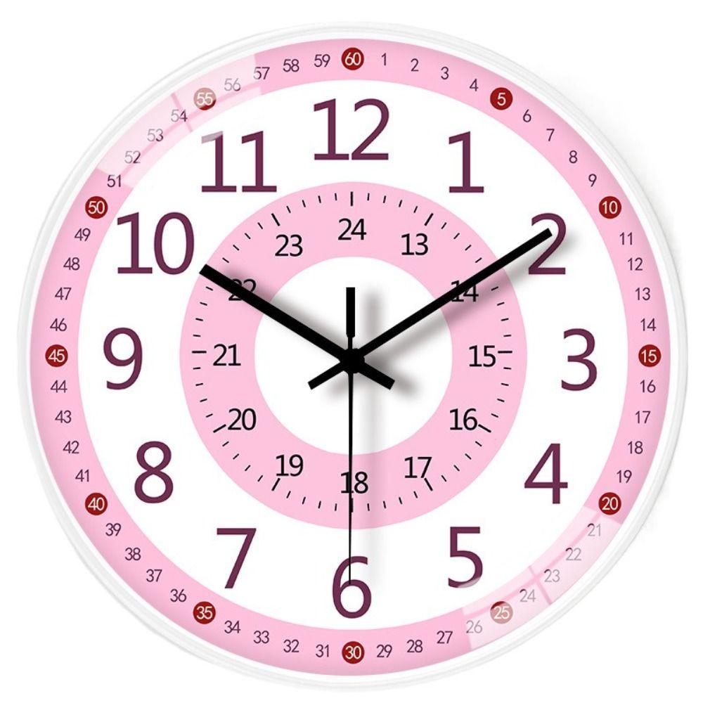 Silent Learning Clock Punch-free Electronic Color Clock Large Dial Wall Clock  Gift