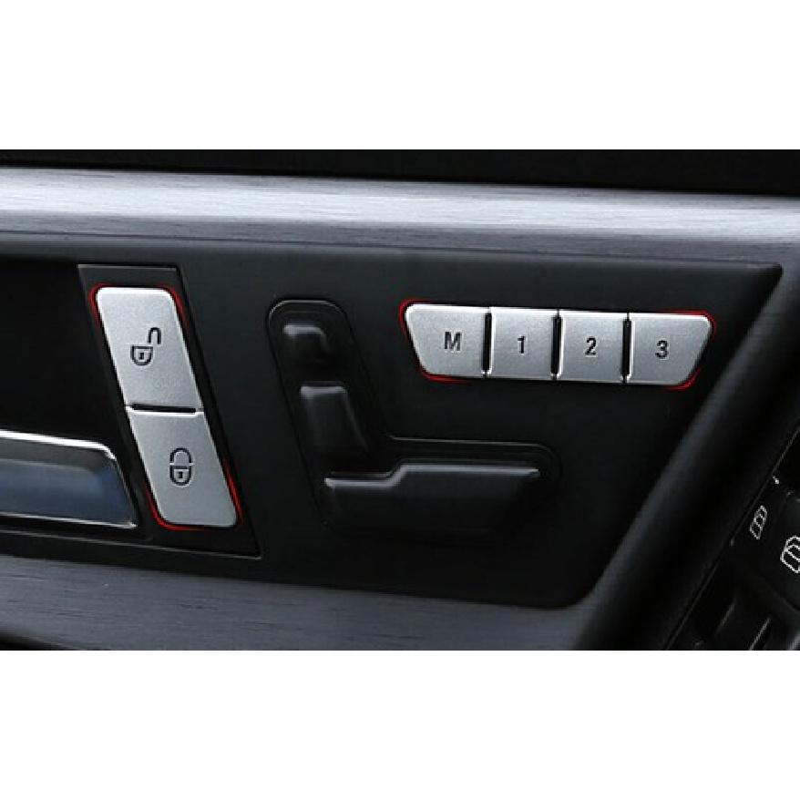 For Benz GLE GLS Silver Aluminum 2016- Memory Button Sticker Decoration 12pc