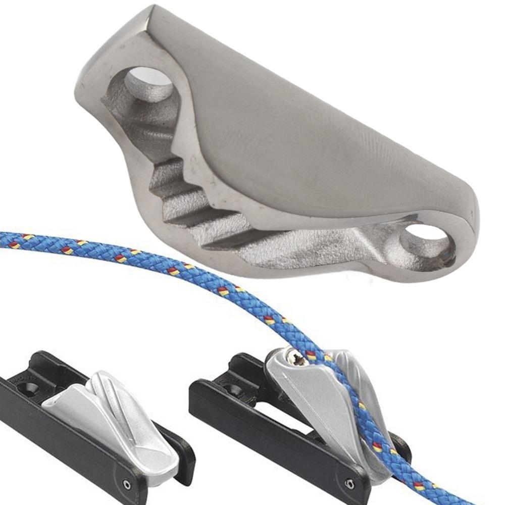 Silver Rope Line Clamp 316 Stainless Steel Rope Cam Cleat Boat Clam Cleat  Sailing Equipment