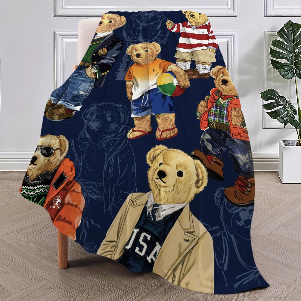 Модное Милое Плюшевое Одеяло B-Bears Коврик для Дивана-Дремоты для P-POLO-S Гостиной Теплый Офис Спальня День Рождения Дом Путешествия Детские Подарки