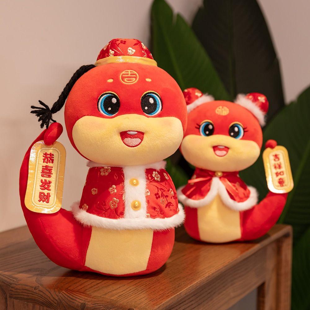 Soft 2025 Snake Year Mascot Toy Blessing Snake Plush Toy Snake Plush Doll Pendant Birthday Gifts