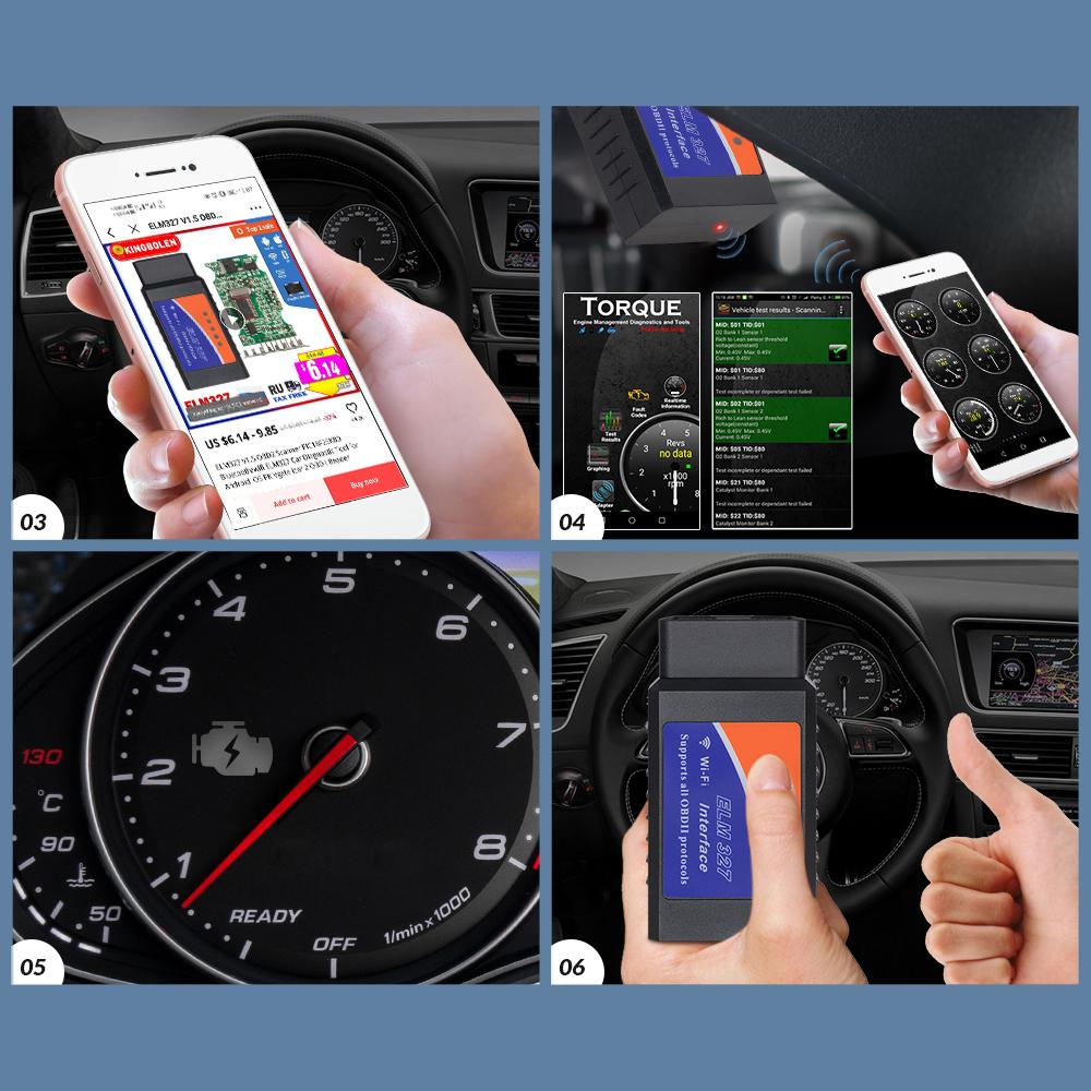 ELM327 V1.5 OBD2 сканер PIC18F25K80 BT/Wi-Fi ELM 327 OBD автомобильный диагностический инструмент для Android/IOS PK Vgate Icar2 считыватель кодов