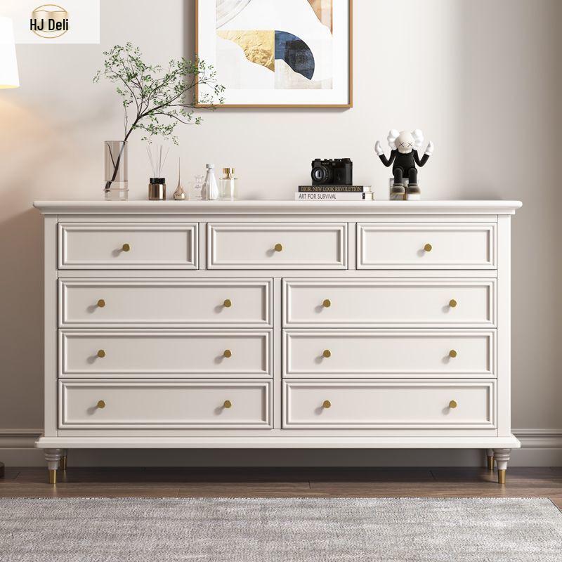 Solid Wood Retro Chest of Drawers: Bedroom & Living Room Storage Cabinet