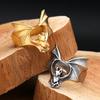 Винтажные кольца-летучие мыши из нержавеющей стали 316L для мужчин и женщин, Панк, Готика, Открытое крыло, Кольцо, Хэллоуин, Косплей, Украшения для байкеров, Подарки, Оптовая торговля