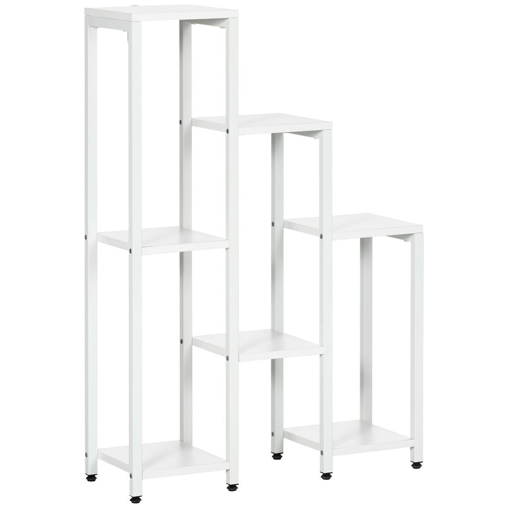 Flower Stand Plant Stand 7 Tiers For Indoor And Outdoor Areas Steel White 65 X 23 X 94 5cm