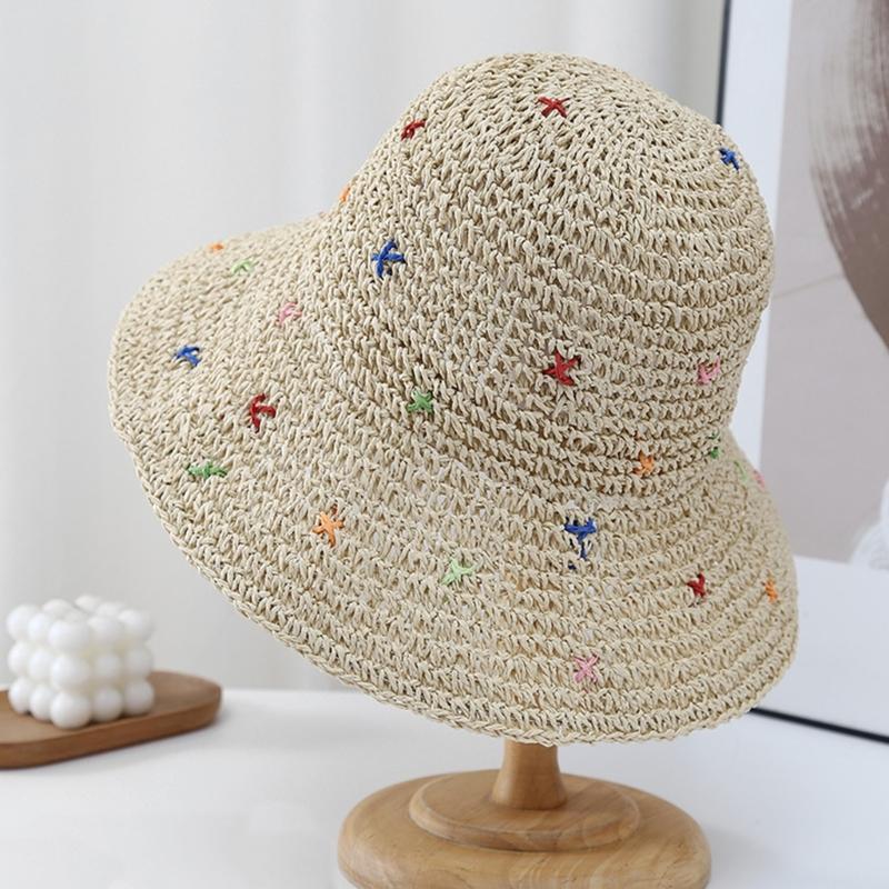 Breathable Sun Hat Holiday Spring Weaving Straw Hat Woman Commutes Camping Taking Photo Handmade Beach Hat for Girl