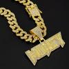 European American Hip-Hop MONEY Letter Diamond Pendant Cuban Necklace