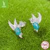 Серьги-гвоздики 'Весенняя птичка' женские, маленькие свежие животные из серебра S925, изящные серьги-гвоздики
