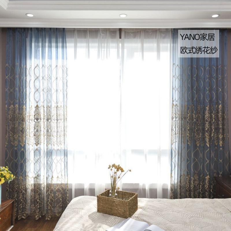 Полупрозрачная занавеска с вышивкой, роскошная занавеска для гостиной, спальни, балкона, окна, теплоизоляция, защита от насекомых, домашняя занавеска на крючках