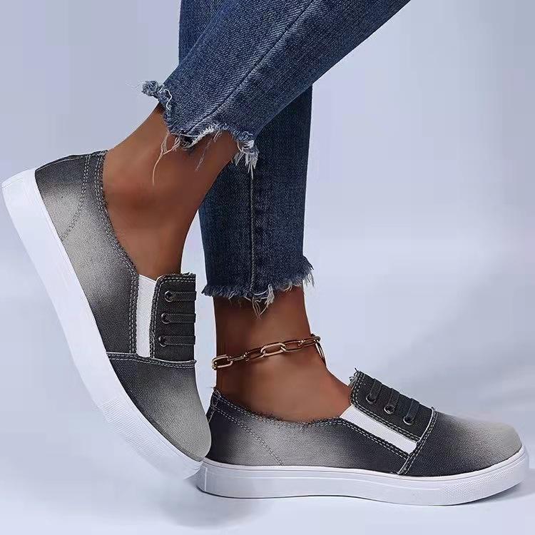 Модные женские парусиновые туфли 2024 года, повседневные парусиновые туфли, женские удобные туфли без застежек, женские туфли больших размеров, модные лоферы на плоской подошве Zapatillas De Mujer