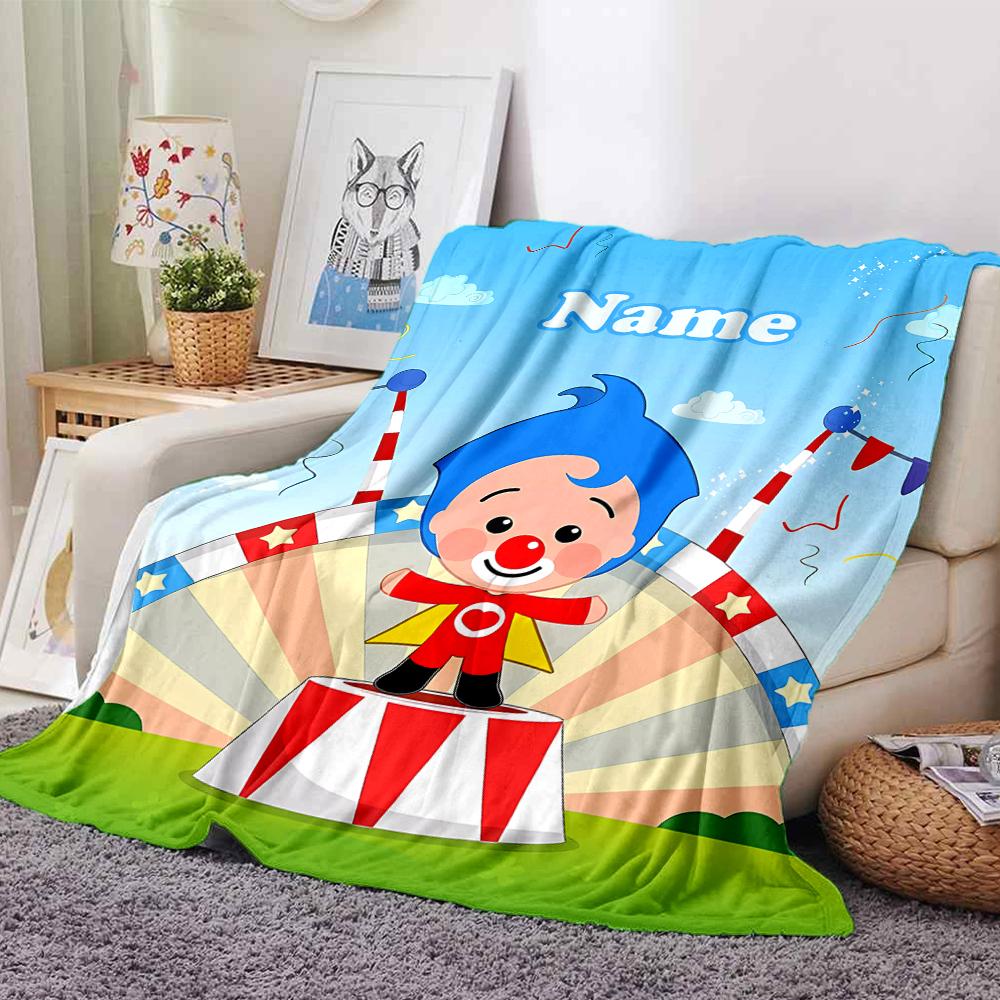 Custom Name Plim Plim Theme Printed Blanket - Perfect for Couch, Bed, Travel & Outdoor Use | Machine Washable, Cozy & Durable.