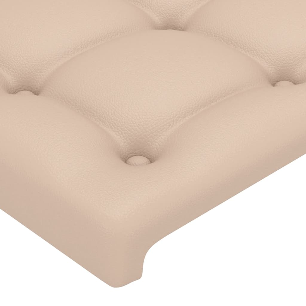 Bed Frame with Headboard Cappuccino Brown 200x200 cm Faux Leather