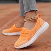 Women Breathable Mesh Flats Fashion Lace-up Casual Shoes Soft Lightweight Walking Shoes Mother Shoes Anti-slip Soled