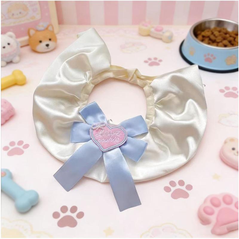 Elegant Rose Flower Ruffled Pet Collar Adjustable Plaid Fabric Neck Decoration For Kitten Small Cats Small Dogs Photo Costume