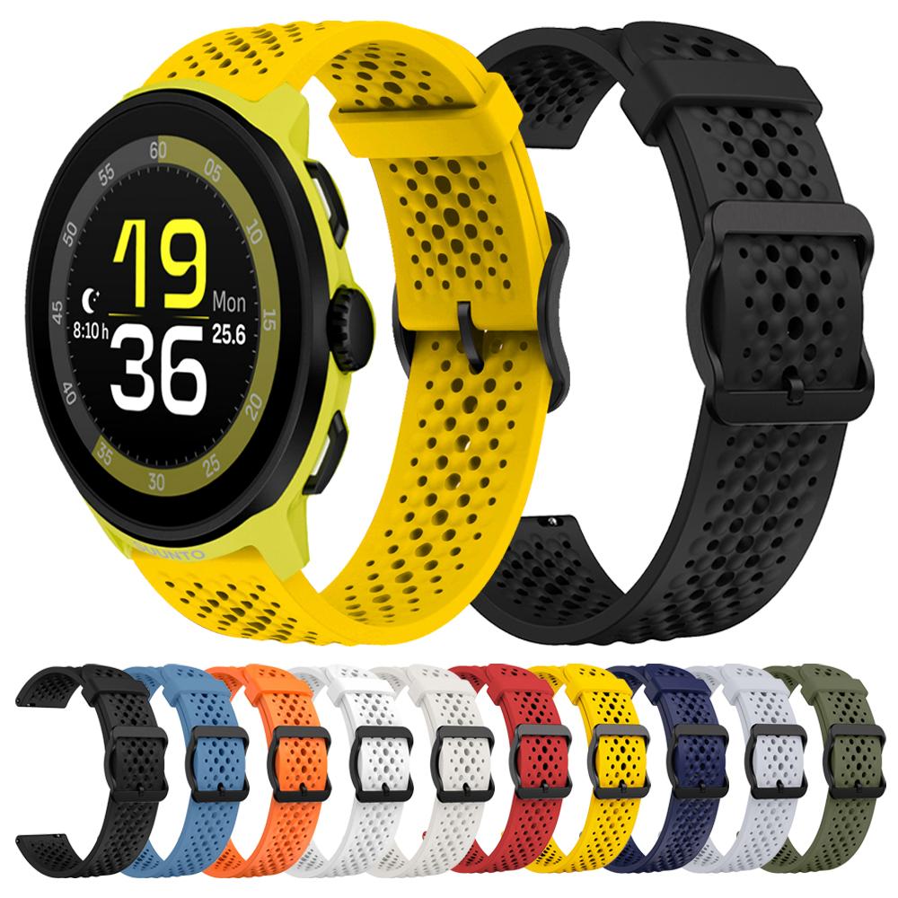 22 мм Силиконовый дышащий ремешок для SUUNTO 9 Peak DLC/PRO 9 5 PEAK RACE S OCEAN Спортивный ремешок SUUNTO RUN Замена Мягкий браслет
