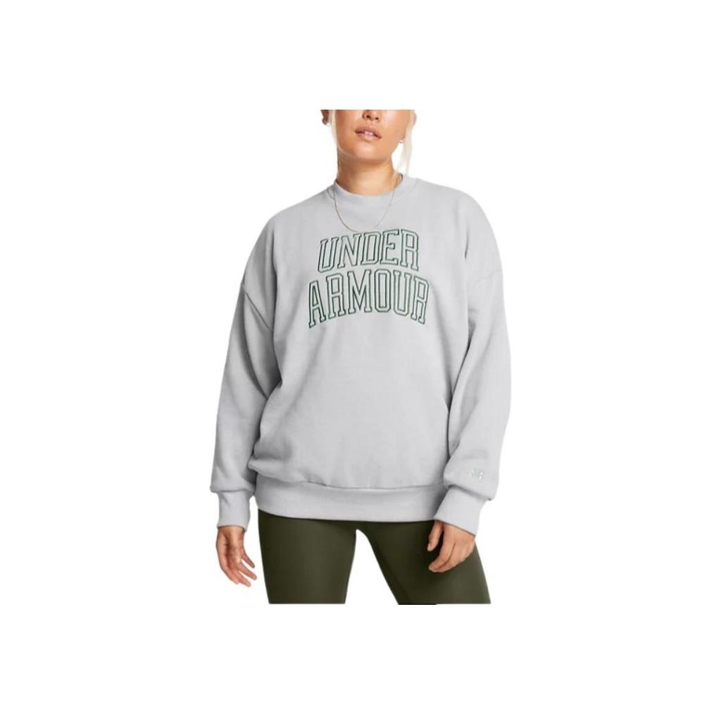 Under Armour Icon Heavyweight Terry Soft Comfortable свитер с круглым вырезом и длинным рукавом American College Sweatshirt Women sweatshirt 1386493-011