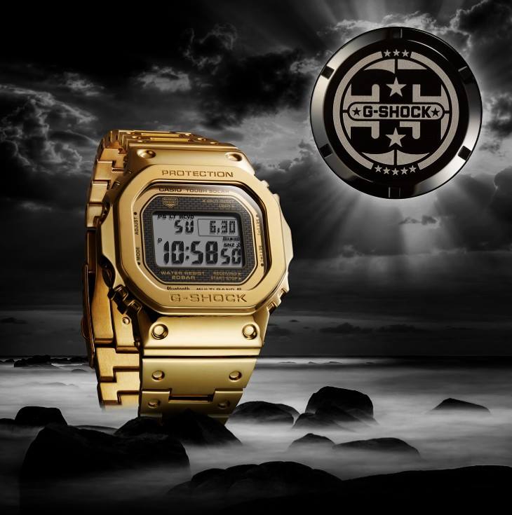 Casio Мужские кварцевые часы GMW-B5000TFG-9 из нержавеющей стали, водонепроницаемые до 200 м, ударопрочные